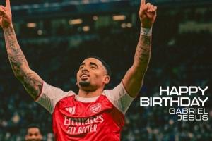 阿森纳祝热苏斯29岁生日快乐，球员加盟以来出战117场31球22助