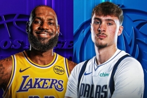 NBA官方晒湖侠预热海报：现役最老球员和最年轻球员直接对话