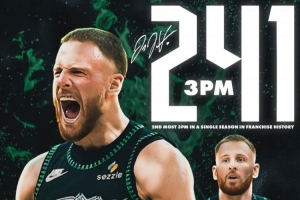 迪文岑佐单赛季241记三分 超比斯利独居队史第二&仅次于华子