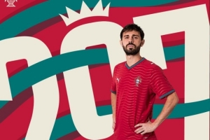 B席完成英超第297次出场，成为该联赛出场最多的葡萄牙球员