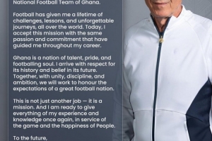 奎罗斯公开信:执教加纳不仅仅是另一份工作,而是一种使命,