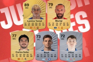 西甲4月最佳候选5人名单：亚马尔领衔，索莱尔、穆里奇在列