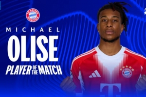 锁定胜局，欧冠官方：奥利塞当选拜仁4-3皇马全场最佳球员