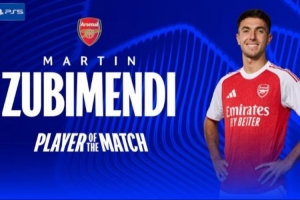 2关键传球2解围4抢断，苏维门迪当选阿森纳0-0葡体一役全场最佳