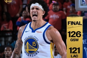 制胜奇兵!勇士官方发布赢球海报:封面人物桑托斯