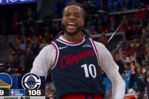 百步穿杨!加兰撤步速射三分轰停勇士 激情庆祝送飞吻