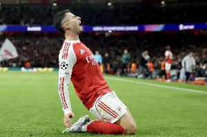 马丁内利本届欧冠每63分钟参与1球,队史出场超500分钟球员中最高