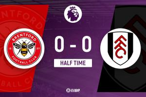 半场-布伦特福德暂0-0富勒姆 弗兰克现场观战老东家伊沃比伤退